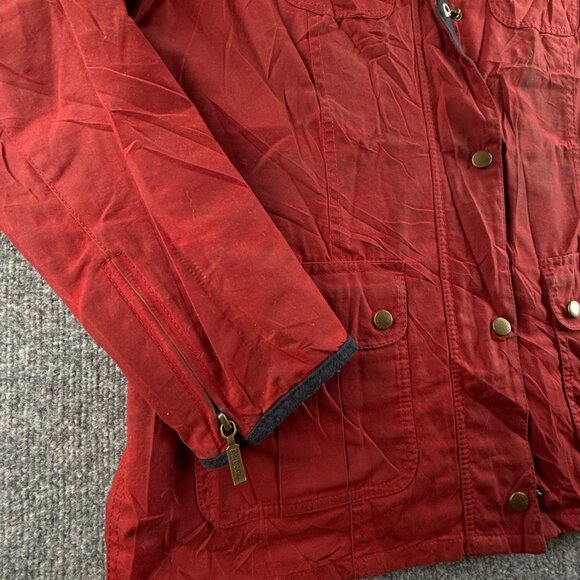 Barbour MORRIS UTILITY Waxed Jacket Women Full Zip Red Size 12 US Collared - Picture 4 of 16